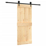 VidaXL Schiebetür mit Beschlägen 85x210 cm massives Kiefernholz