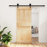 VidaXL Schiebetür mit Beschlägen 85x210 cm massives Kiefernholz