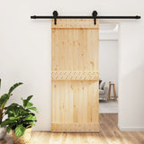 VidaXL Schiebetür mit Beschlägen 90x210 cm massives Kiefernholz