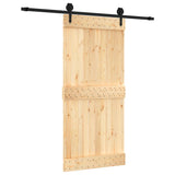 VidaXL Schiebetür mit Beschlägen 95x210 cm massives Kiefernholz