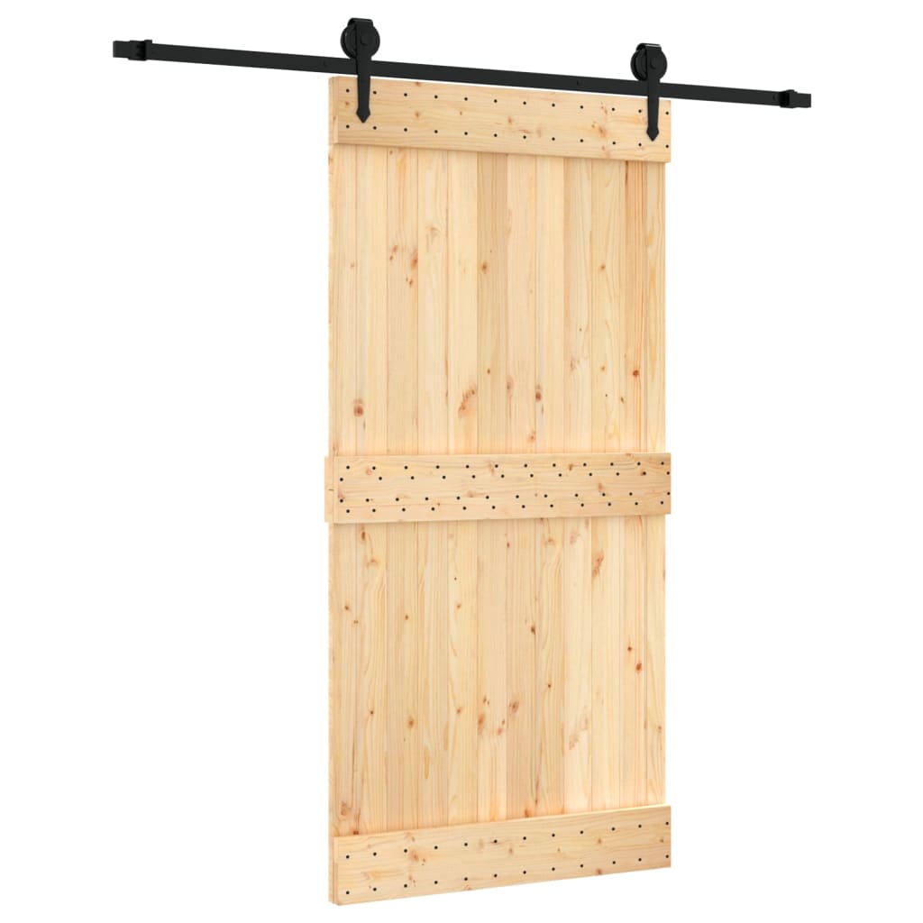 VidaXL Schiebetür mit Beschlägen 100x210 cm massives Kiefernholz
