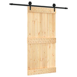 VidaXL Schiebetür mit Beschlägen 100x210 cm massives Kiefernholz