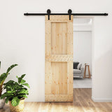 VidaXL Schiebetür mit Beschlägen 70x210 cm massives Kiefernholz