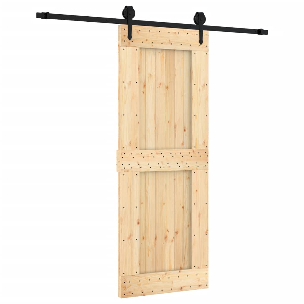 VidaXL Schiebetür mit Beschlägen 80x210 cm massives Kiefernholz