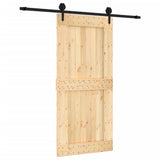 VidaXL Schiebetür mit Beschlägen 95x210 cm massives Kiefernholz