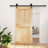 VidaXL Schiebetür mit Beschlägen 95x210 cm massives Kiefernholz
