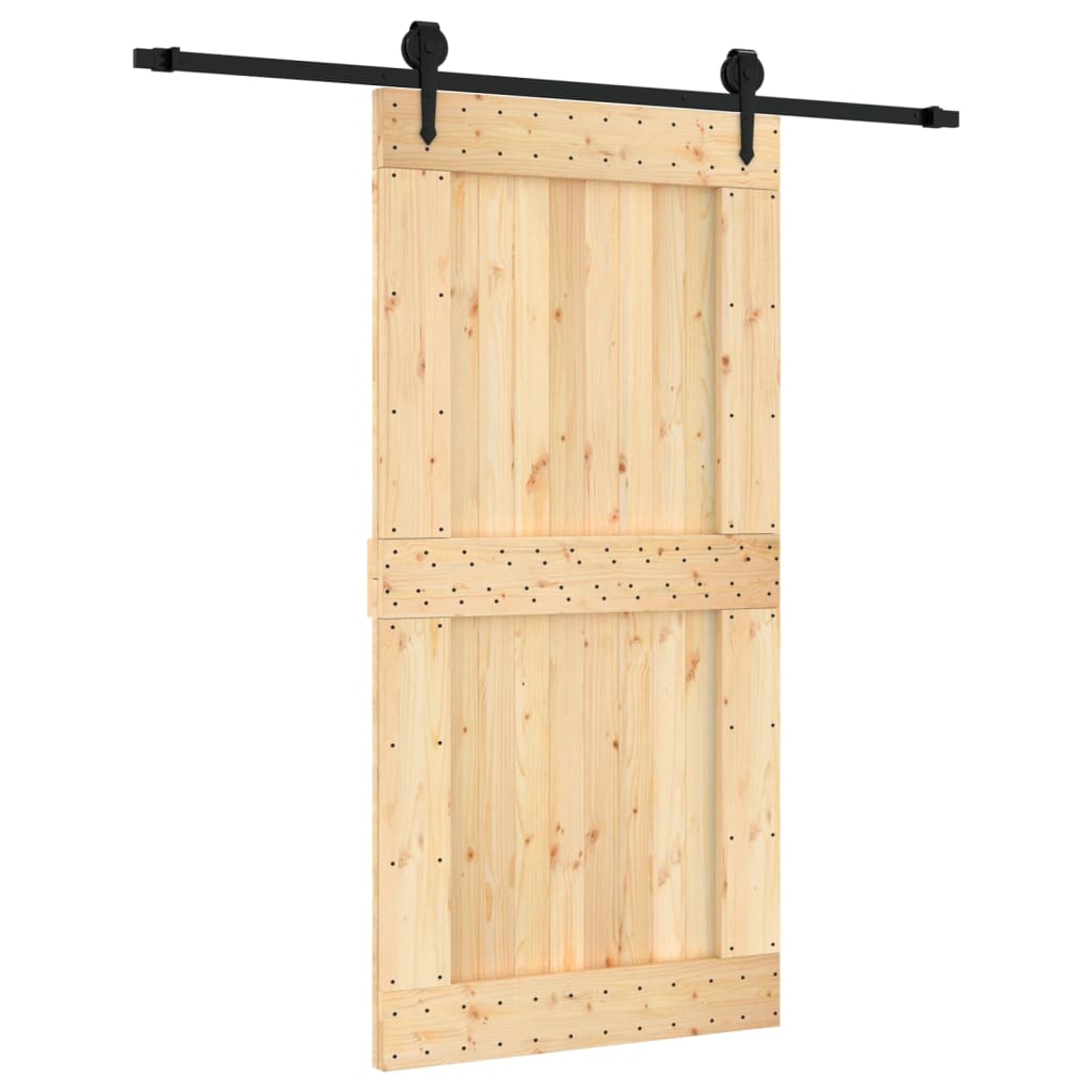 VidaXL Schiebetür mit Beschlägen 100x210 cm massives Kiefernholz