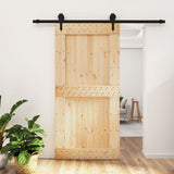 VidaXL Schiebetür mit Beschlägen 100x210 cm massives Kiefernholz