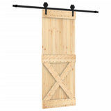 VidaXL Schiebetür mit Beschlägen 80x210 cm massives Kiefernholz