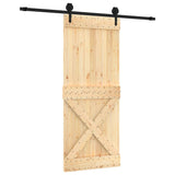 VidaXL Schiebetür mit Beschlägen 85x210 cm massives Kiefernholz