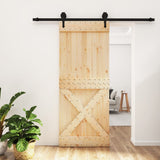 VidaXL Schiebetür mit Beschlägen 85x210 cm massives Kiefernholz