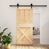 VidaXL Schiebetür mit Beschlägen 90x210 cm massives Kiefernholz