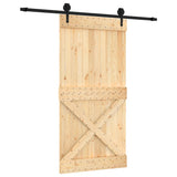 VidaXL Schiebetür mit Beschlägen 100x210 cm massives Kiefernholz