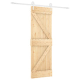 VidaXL Schiebetür mit Beschlägen 70x210 cm massives Kiefernholz