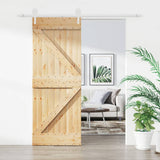 VidaXL Schiebetür mit Beschlägen 85x210 cm massives Kiefernholz