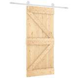 VidaXL Schiebetür mit Beschlägen 95x210 cm massives Kiefernholz