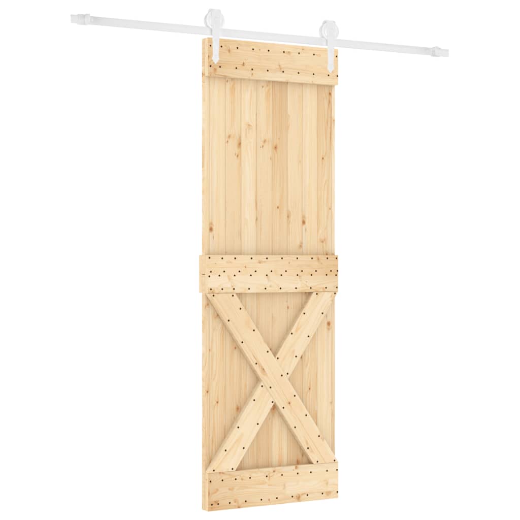 VidaXL Schiebetür mit Beschlägen 80x210 cm massives Kiefernholz