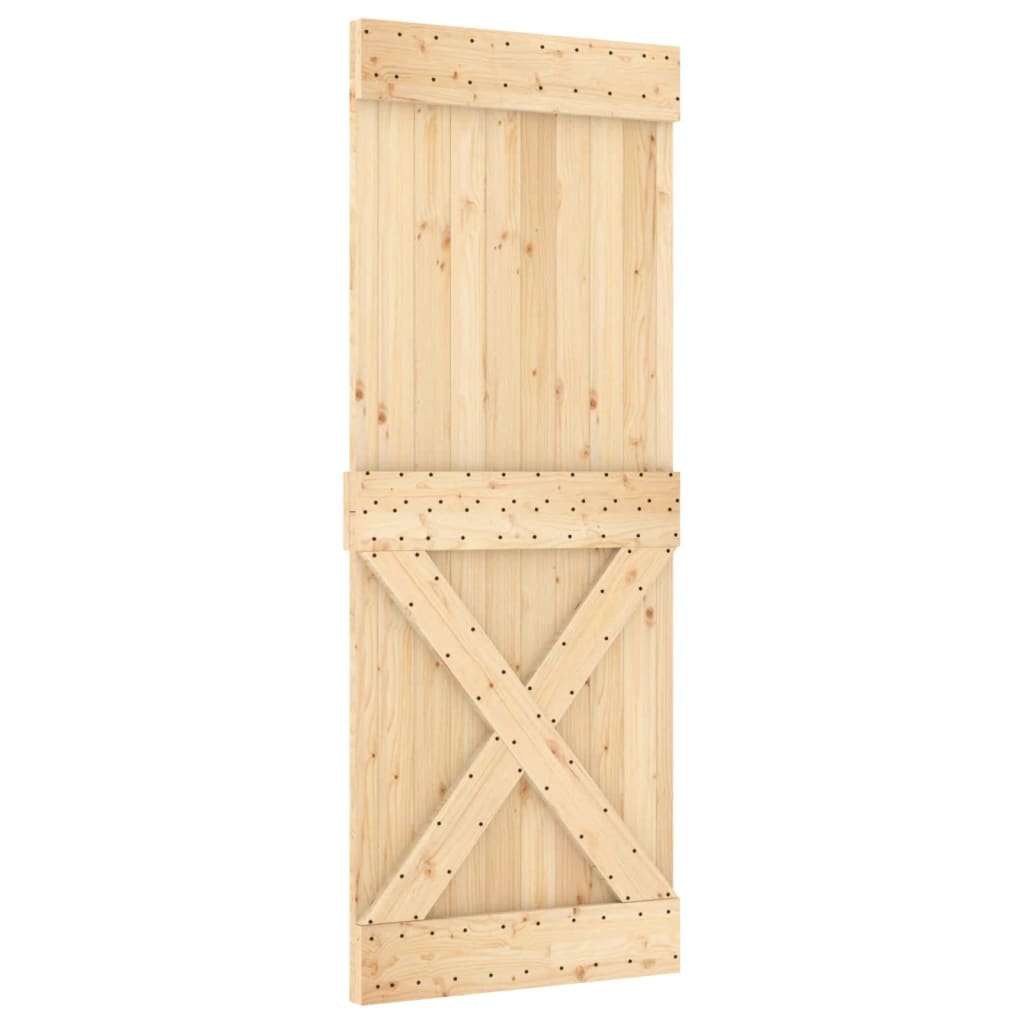 VidaXL Schiebetür mit Beschlägen 90x210 cm massives Kiefernholz