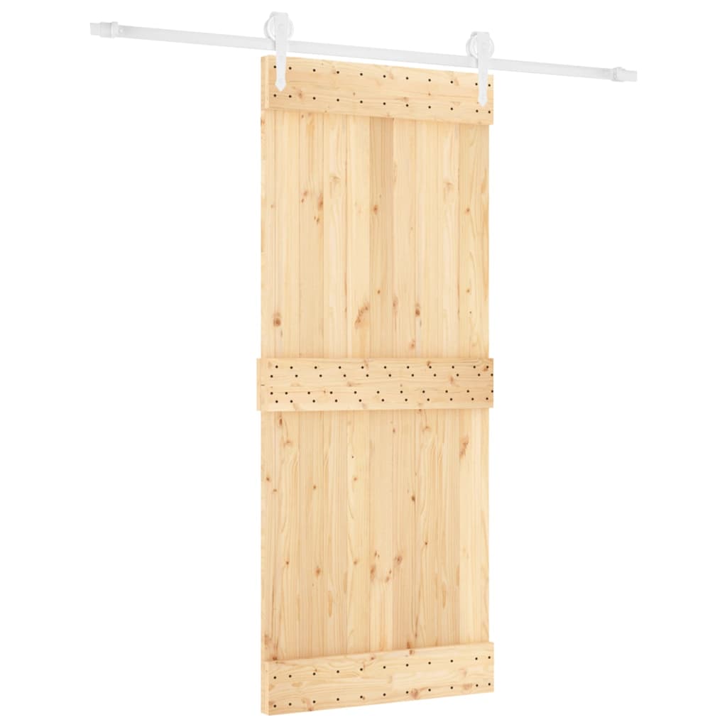 VidaXL Schiebetür mit Beschlägen 85x210 cm massives Kiefernholz