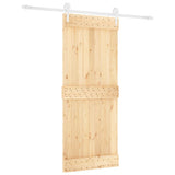 VidaXL Schiebetür mit Beschlägen 85x210 cm massives Kiefernholz