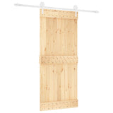 VidaXL Schiebetür mit Beschlägen 90x210 cm massives Kiefernholz