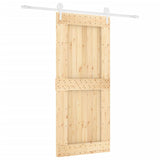 VidaXL Schiebetür mit Beschlägen 90x210 cm massives Kiefernholz