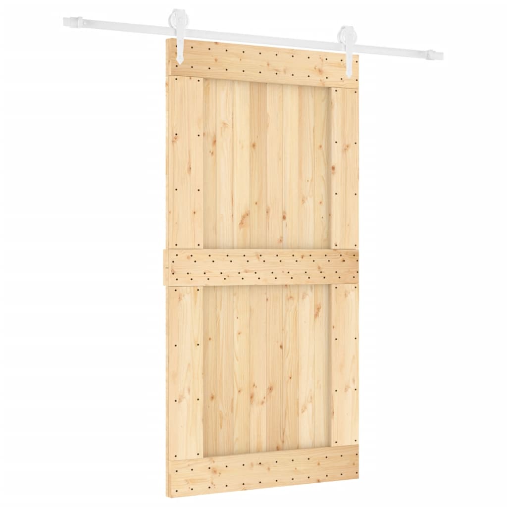 VidaXL Schiebetür mit Beschlägen 100x210 cm massives Kiefernholz