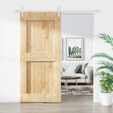 VidaXL Schiebetür mit Beschlägen 100x210 cm massives Kiefernholz