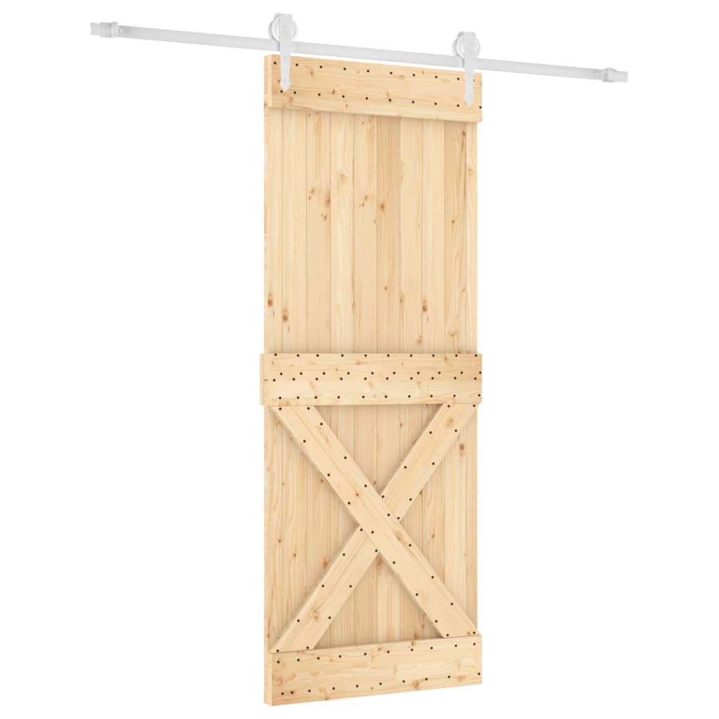 VidaXL Schiebetür mit Beschlägen 80x210 cm massives Kiefernholz