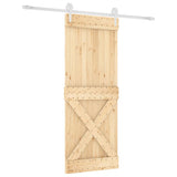 VidaXL Schiebetür mit Beschlägen 80x210 cm massives Kiefernholz