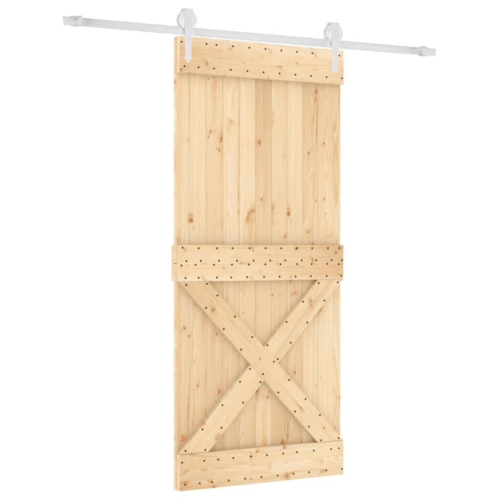 VidaXL Schiebetür mit Beschlägen 90x210 cm massives Kiefernholz