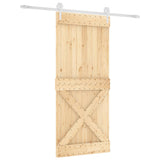 VidaXL Schiebetür mit Beschlägen 90x210 cm massives Kiefernholz