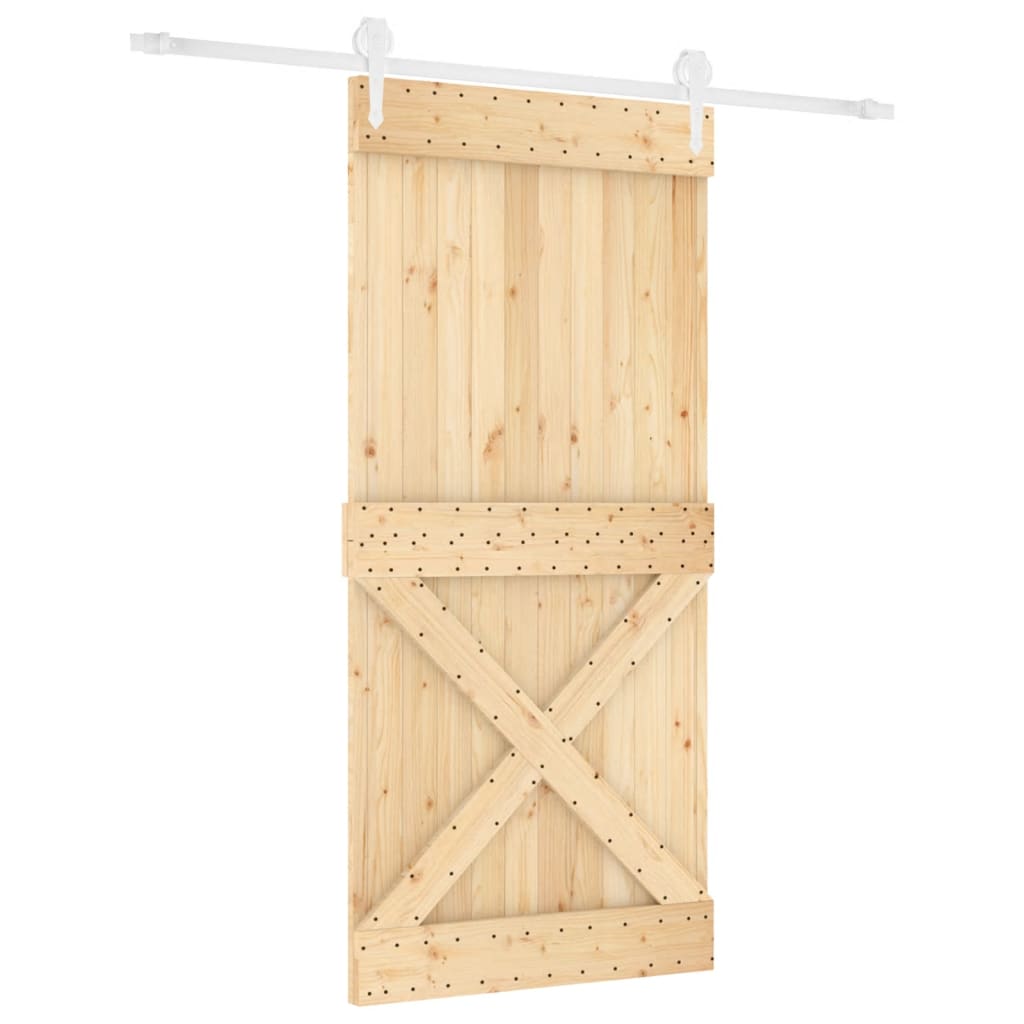 VidaXL Schiebetür mit Beschlägen 95x210 cm massives Kiefernholz