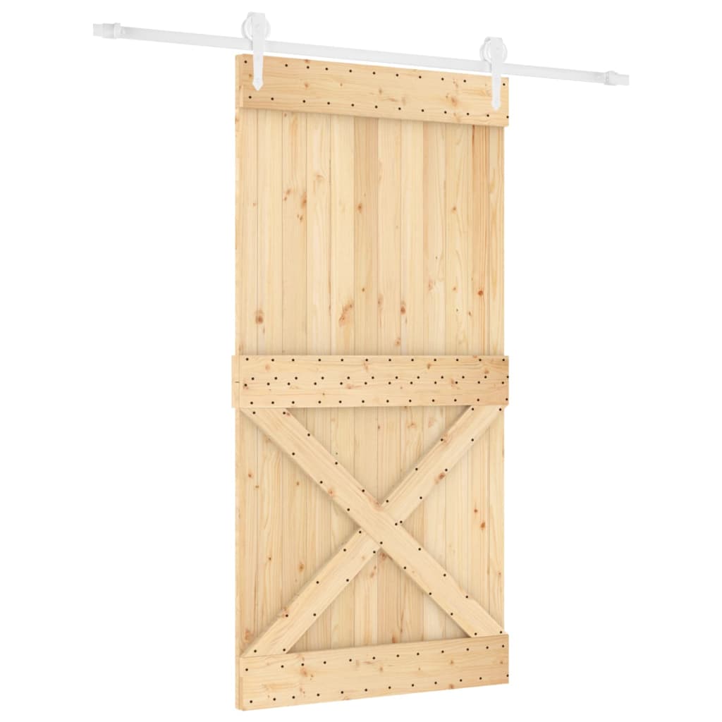 VidaXL Schiebetür mit Beschlägen 100x210 cm massives Kiefernholz