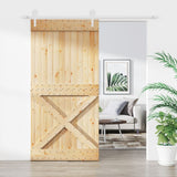 VidaXL Schiebetür mit Beschlägen 100x210 cm massives Kiefernholz