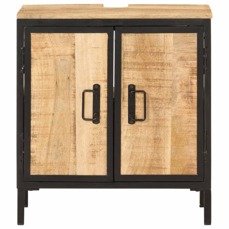 Vidaxl wastafelkast 55x35x60 cm massief mangohout en ijzer
