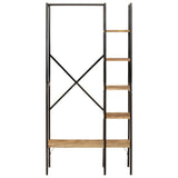 Vidaxx Kleiderständer mit Regalen 90x40x190 cm aus massivem Mangoholz und Eisen