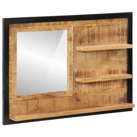 Vidaxx-Spiegel mit Regalen 80x8x55 cm aus Glas und massivem Mangoholz