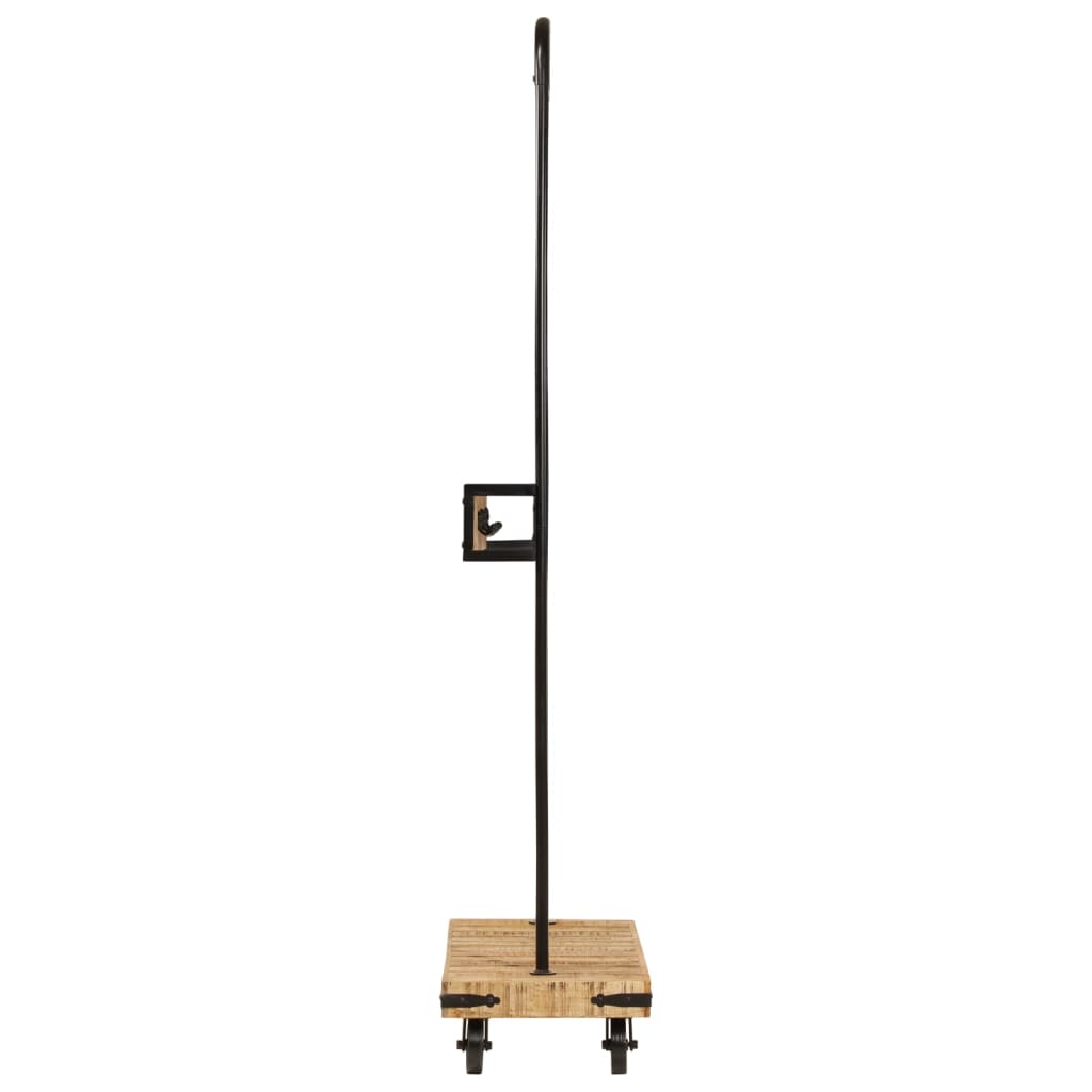 Vidaxx Kleiderständer mit Rollen 90x35x190 cm aus massivem Mangoholz und Eisen