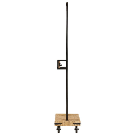 Vidaxx Kleiderständer mit Rollen 90x35x190 cm aus massivem Mangoholz und Eisen