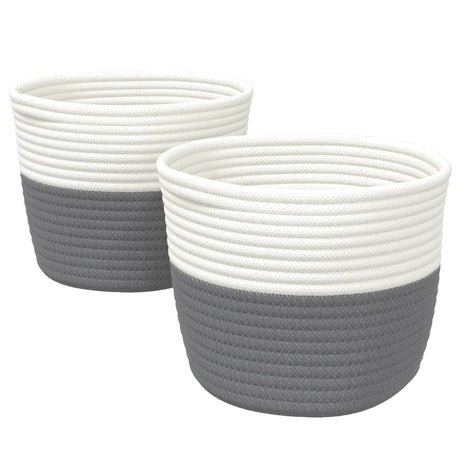 Vidaxx Aufbewahrungskörbe 2 Stück ø 24x18 cm Baumwolle grau und weiß