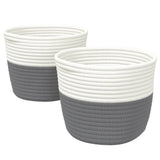 Vidaxx Aufbewahrungskörbe 2 Stück ø 24x18 cm Baumwolle grau und weiß
