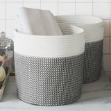 Vidaxx Aufbewahrungskörbe 2 Stück ø 28x28 cm Baumwolle grau und weiß