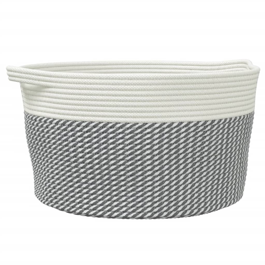 Vidaxx Aufbewahrungskorb ø 40x25 cm Baumwolle grau und weiß