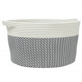 Vidaxx Aufbewahrungskorb ø 40x25 cm Baumwolle grau und weiß