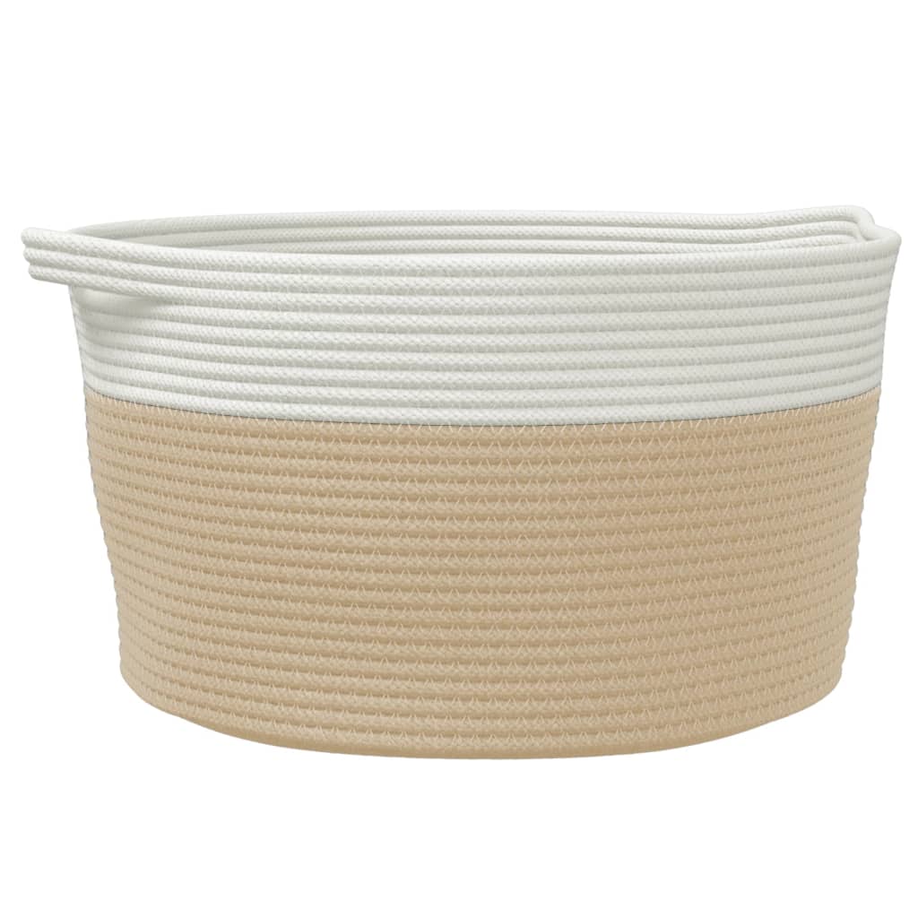 Vidaxx Aufbewahrungskorb ø 40x25 cm Baumwolle Beige und Weiß