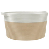 Vidaxx Aufbewahrungskorb ø 40x25 cm Baumwolle Beige und Weiß