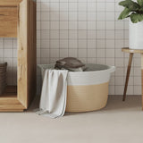 Vidaxx Aufbewahrungskorb ø 40x25 cm Baumwolle Beige und Weiß