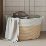 Vidaxx Aufbewahrungskorb ø 40x25 cm Baumwolle Beige und Weiß