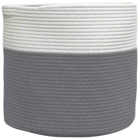 Vidaxx Aufbewahrungskorb ø 40x35 cm Baumwolle grau und weiß